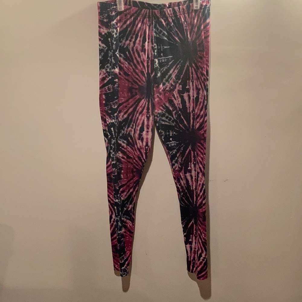 Tie dye high waist leggings 3X 4X 5X blue pink white